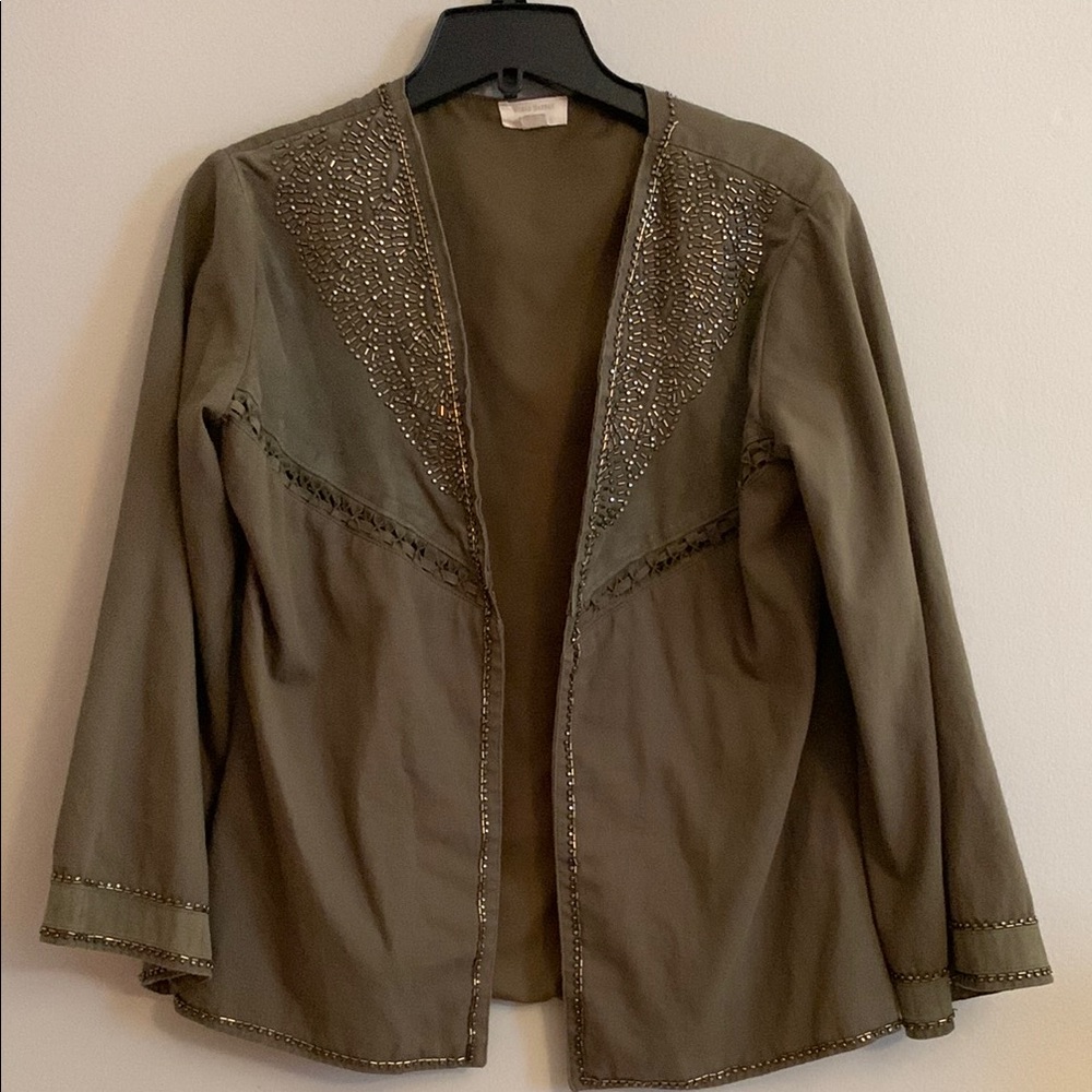 World Market Olive Embellished Blazer - Preloved